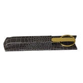 Protacini Castlerock Gray Italian Crocodile Leather Library Set - Gold